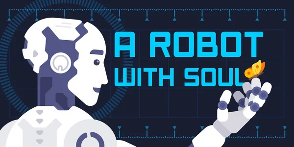 Ein Roboter mit Soul-Illustration im flachen Stil — Stockvektor