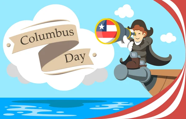 Kolumbus Tag Urlaub Konzept flacher Vektor Illustration — Stockvektor
