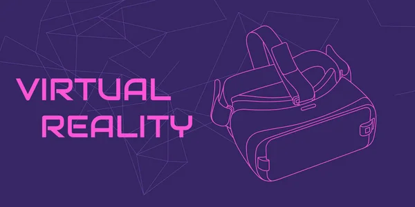 Ilustração colorida do headset de realidade virtual moderno — Vetor de Stock