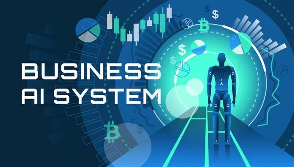 En illustration av en Ai-affärssystem — Stock vektor