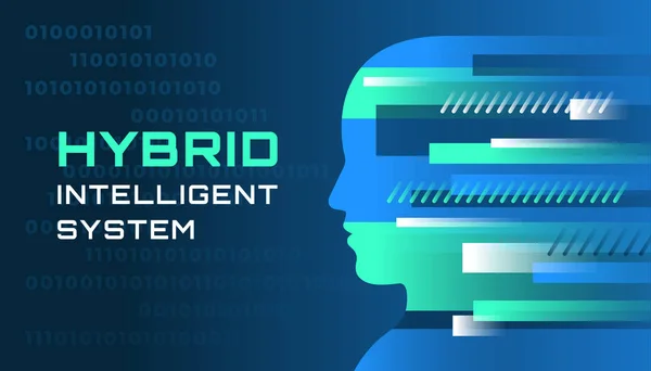 Een illustratie van een intelligent systeem van hybride — Stockvector