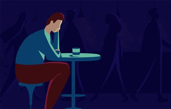 Ilustração de um homem deprimido — Vetor de Stock