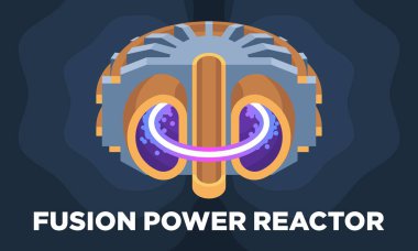 Bir füzyon güç reaktörü renkli resimli modeli