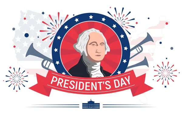 Colorful vector illustration for the Presidents Day — Stock Vector