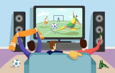 Bir futbol maçı renkli Illustration