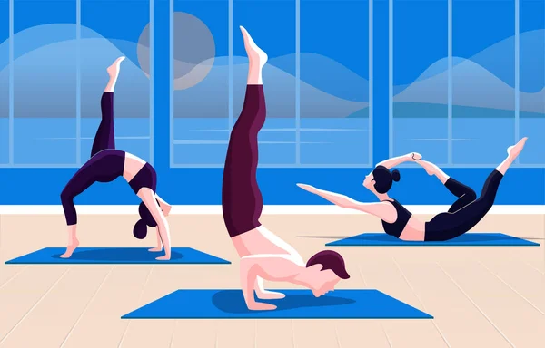 Flache Vektorillustration des Yoga — Stockvektor