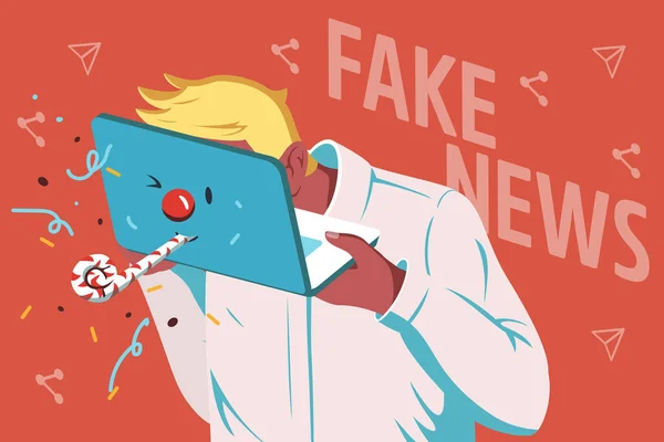 Vektorillustration der Verbreitung von Fake News im Internet — Stockvektor