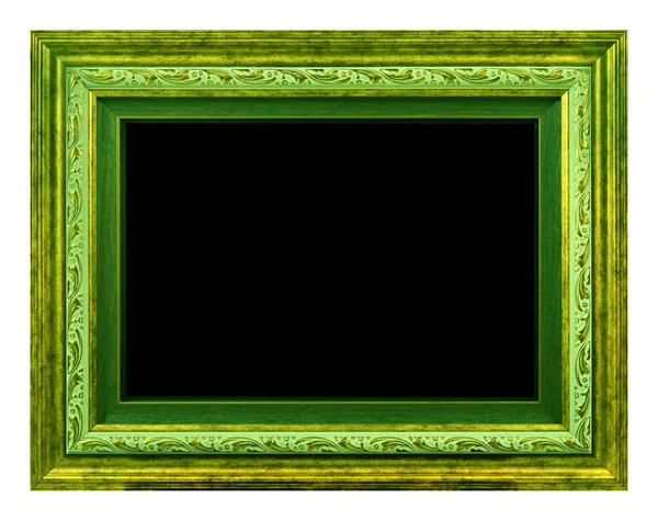 Antiek Groen Frame Geïsoleerd Witte Achtergrond — Stockfoto