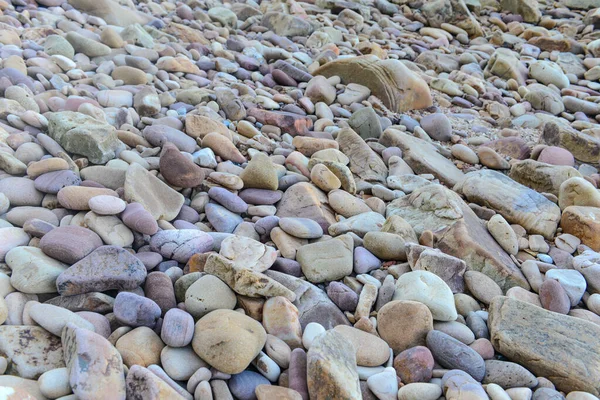 Dekat Dari Bulat Dan Dipoles Batu Pantai Pantai Laut — Stok Foto