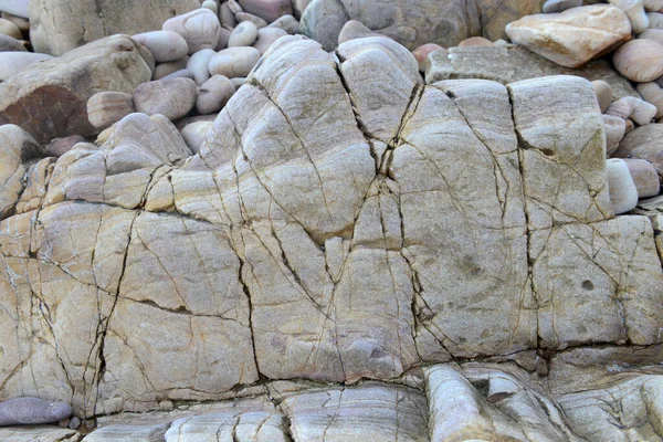 Closeup Pedra Uma Praia Para Textura Fundo — Fotografia de Stock