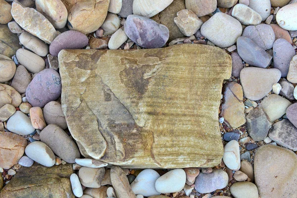 Gros Plan Sur Les Rochers Arrondis Polis Plage Bord Mer — Photo