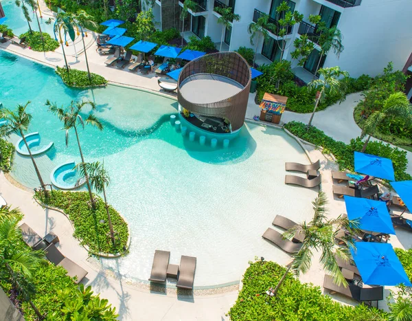Pattaya Tailandia Abril 2016 Relajándose Big Blue Pool Vacaciones Verano — Foto de Stock