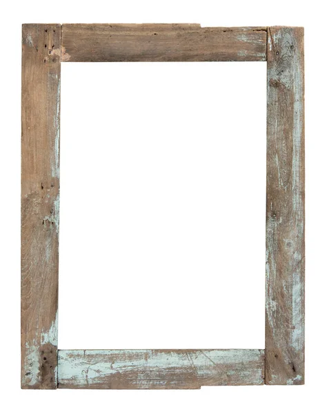 Old Wooden Window Frame Isolated White Background Stock Photo
