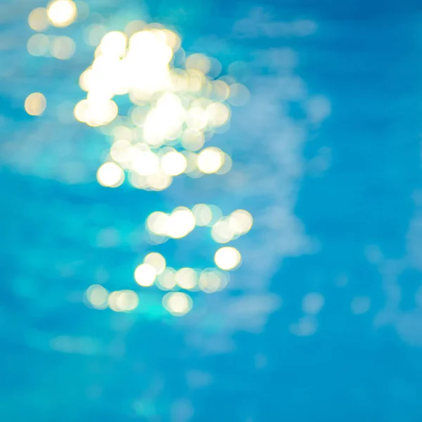 Soft Focus Bokeh Light Effects Rippled Blue Water Background Pool — Stock Photo, Image