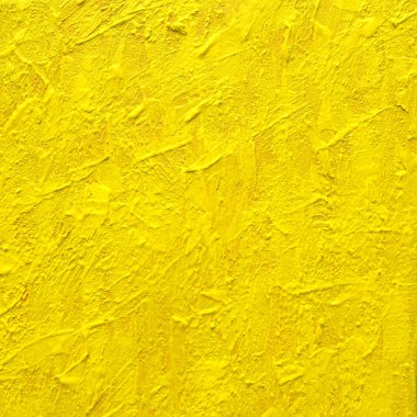 Soyut sanat geçmişi. Tablo üzerinde sarı akrilik boya. Renk dokusu. Fırça darbeleri. Modern Çağdaş Sanat. 