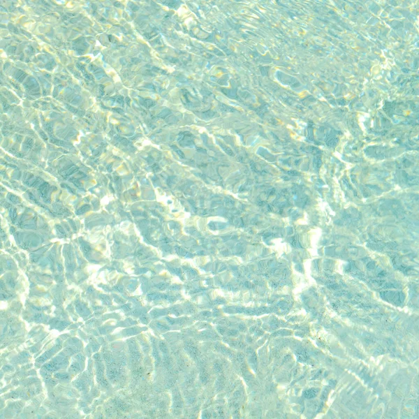 Eau Bleue Piscine Avec Effet Réflexion Vague Lumière Soleil — Photo