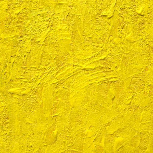 抽象美術の背景 キャンバスに黄色のアクリル絵具 色の質感 絵具の筆致 現代美術 — ストック写真