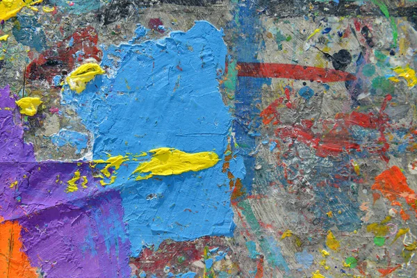 Abstrakte Bunte Malerei Für Textur Hintergrund Spritzer Acrylfarbe Auf Holztisch — Stockfoto