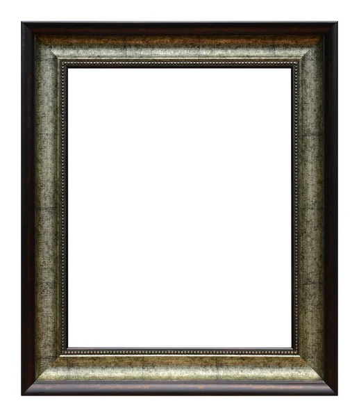 Quadro Prata Bronze Antigo Isolado Fundo Branco — Fotografia de Stock