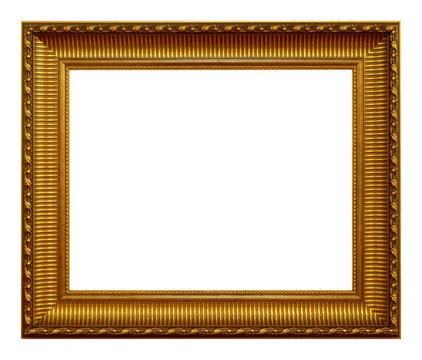 Antiek Gouden Frame Geïsoleerd Witte Achtergrond — Stockfoto