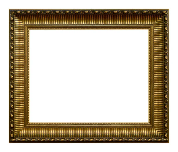 Antiek Gouden Frame Geïsoleerd Witte Achtergrond — Stockfoto