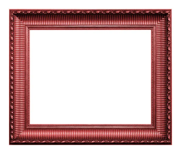 白色背景上孤立的古董红色框架 — 图库照片