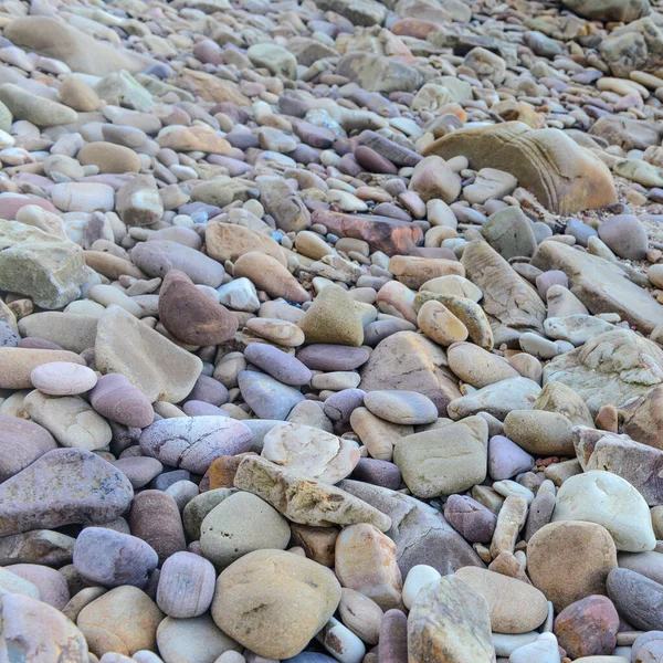 Gros Plan Sur Les Rochers Arrondis Polis Plage Bord Mer — Photo