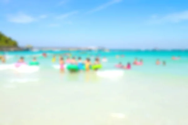 Rozmazané Osoby Relaxace Pláži Letní Dovolená Koncept Pozadí — Stock fotografie