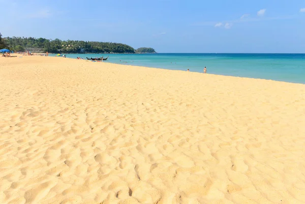 Naturen Scen Tropisk Strand Och Blå Himmel Karon Stranden Phuket — Stockfoto