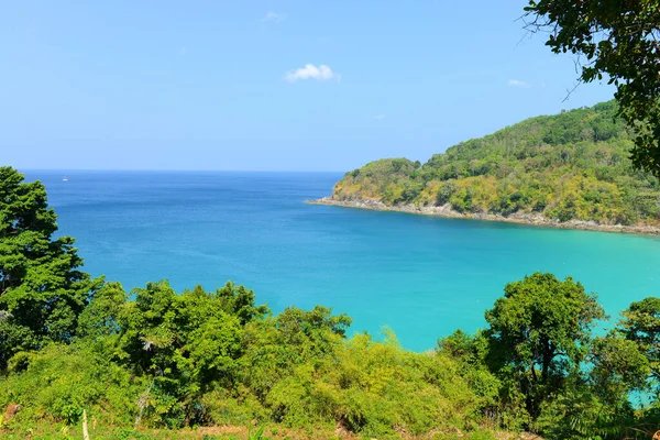 Scena Della Natura Spiaggia Tropicale Cielo Blu Nell Isola Phuket — Foto Stock