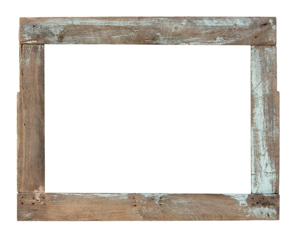 Old Wooden Window Frame Isolated White Background Stock Image