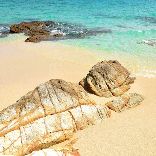 Spiaggia Sabbia Con Scogli Koh Samet Parco Nazionale Khao Laem — Foto Stock