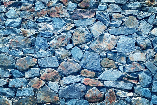 石の背景 石灰色のレンガの壁の質感 素材のクローズアップ Blue Tone — ストック写真