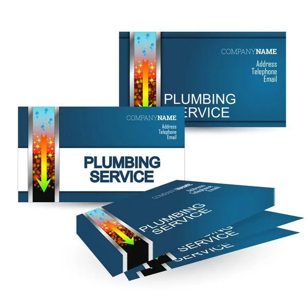 Business card plumbing repair and cleaning of water pipes — Stock Illustration Business Card Plumbing Repair Cleaning Water Pipes Royalty Free Stock Illustrations