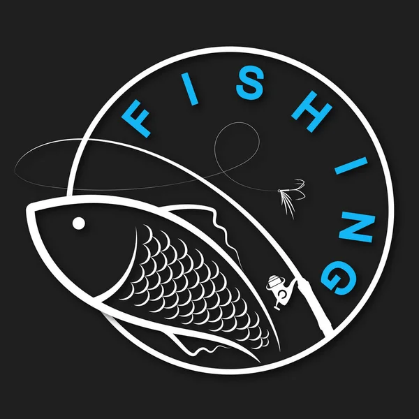 Fish and fishing rod banner for sport fishing