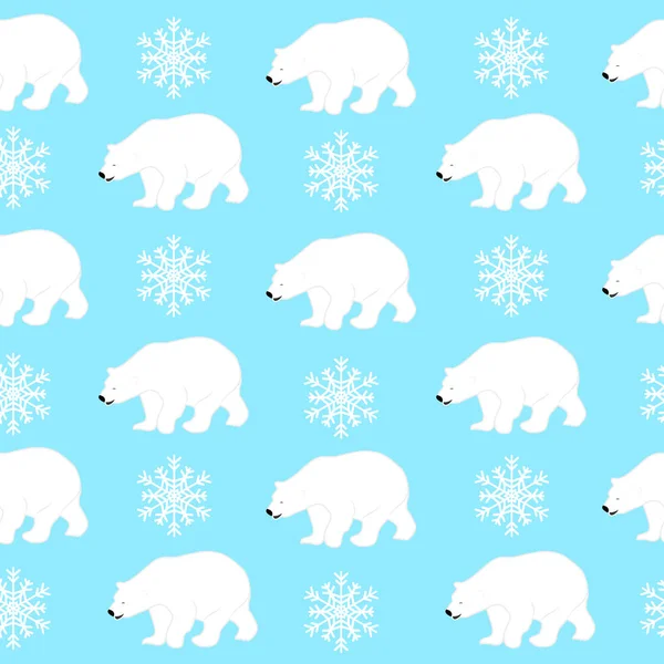 Ours Polaire Motif Sans Couture Avec Flocons Neige Vecteur Eps — Image vectorielle