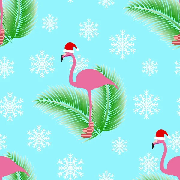 Style d'hiver Flamingo motif sans couture . — Image vectorielle