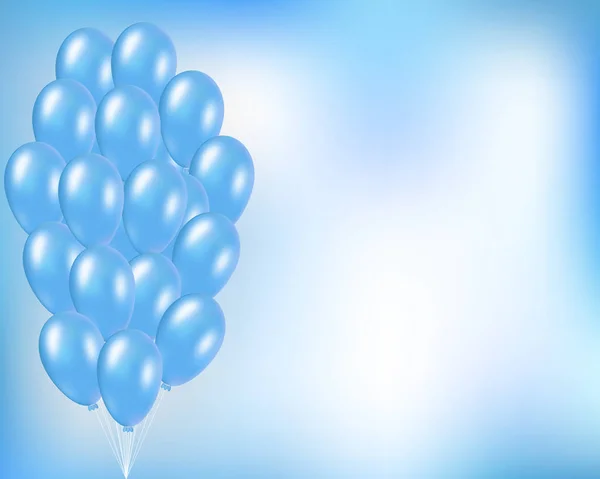 节日矢量背景与蓝色气球在束 优雅的概念为党 周年纪念日 海报和网页设计 文本的空空间 — 图库矢量图片