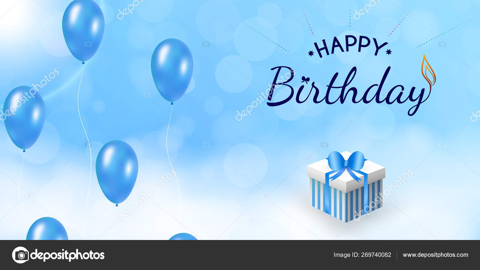 Gratulerer med dagen i himmelen med ballongen . stockvektor © DesignerTimi  #269740082, image size:1600x900