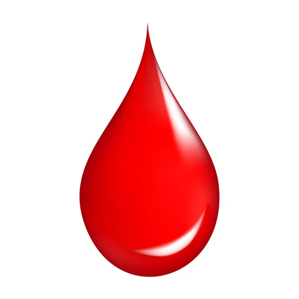 Gota de sangre sobre fondo aislado . — Vector de stock