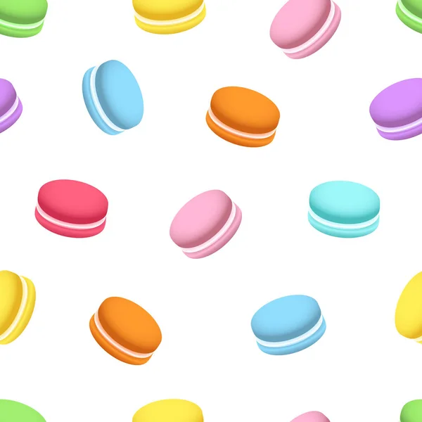 Macaron naadloos patroon. — Stockvector