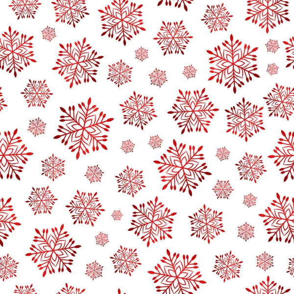Copo de nieve rojo patrón sin costura . — Archivo Imágenes Vectoriales