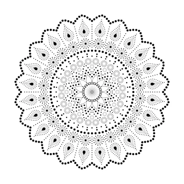 Mandala de puntos negros . — Archivo Imágenes Vectoriales