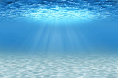 Ocean underwater scene with sandy seabed. clipart