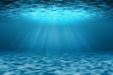 Underwater scene illustration with light rays. clipart