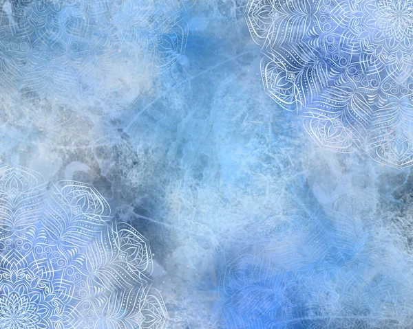 Bleu mystique abstrait mandala fond — Photo
