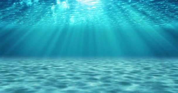 Animación realista escena submarina con rayos de luz. — Vídeo de stock