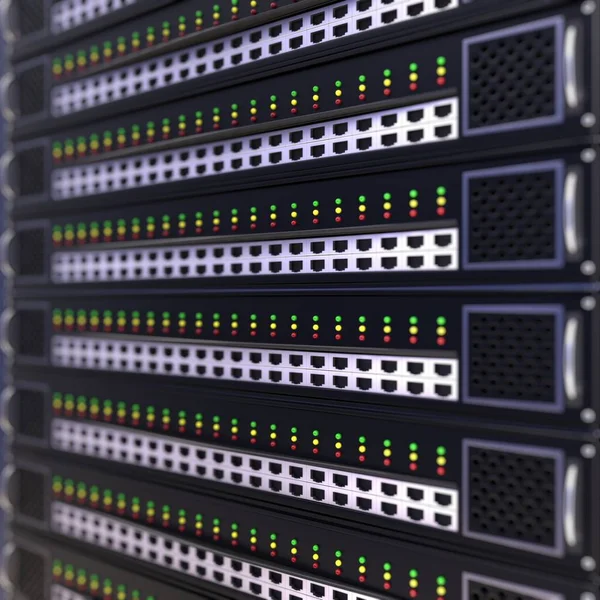 Ağ sunucuları, 3d çizim yakın çekim