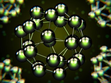 Bir nanostructure, 3d çizim Close-up