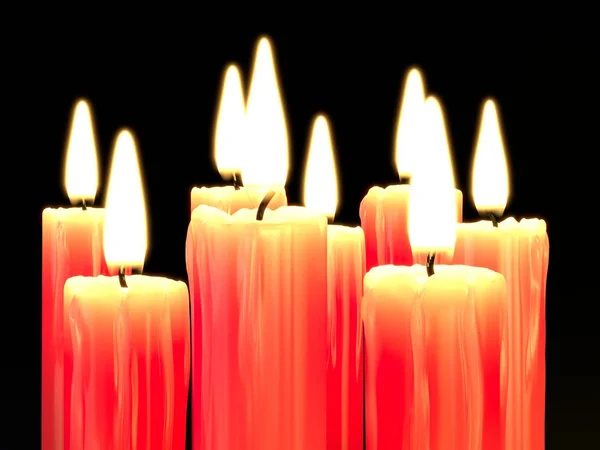 Nahaufnahme Brennender Kerzen Illustration — Stockfoto